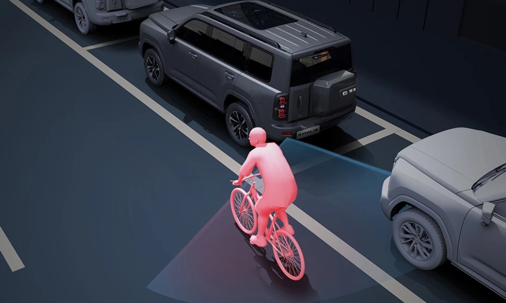 Vista de tecnologÃa de seguridad en auto GWM H9